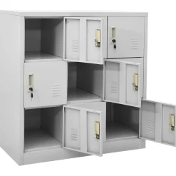 vidaXL Lockerkast 90x45x92,5 cm staal lichtgrijs