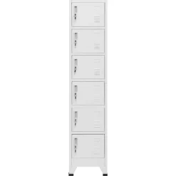 vidaXL Lockerkast 38x40x180 cm staal lichtgrijs