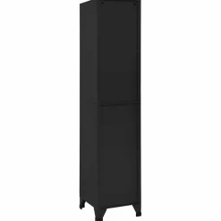 vidaXL Lockerkast 38x40x180 cm staal zwart