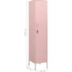 vidaXL Lockerkast 35x46x180 cm staal roze