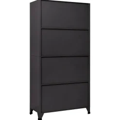vidaXL Lockerkast 90x40x180 cm staal antracietkleurig en rood