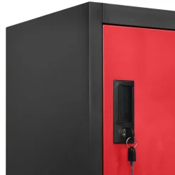 vidaXL Lockerkast 90x40x180 cm staal antracietkleurig en rood