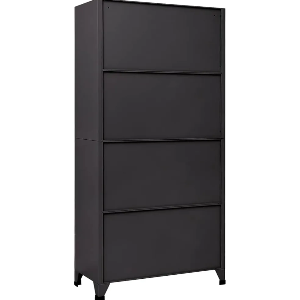 vidaXL Lockerkast 90x40x180 cm staal antracietkleurig en wit
