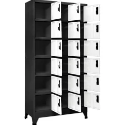 vidaXL Lockerkast 90x40x180 cm staal antracietkleurig en wit