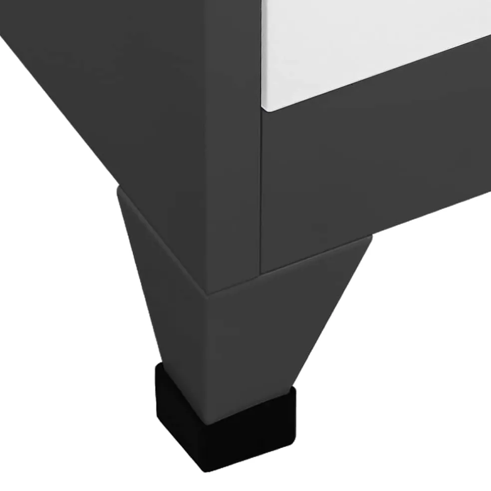 vidaXL Lockerkast 90x40x180 cm staal antracietkleurig en wit
