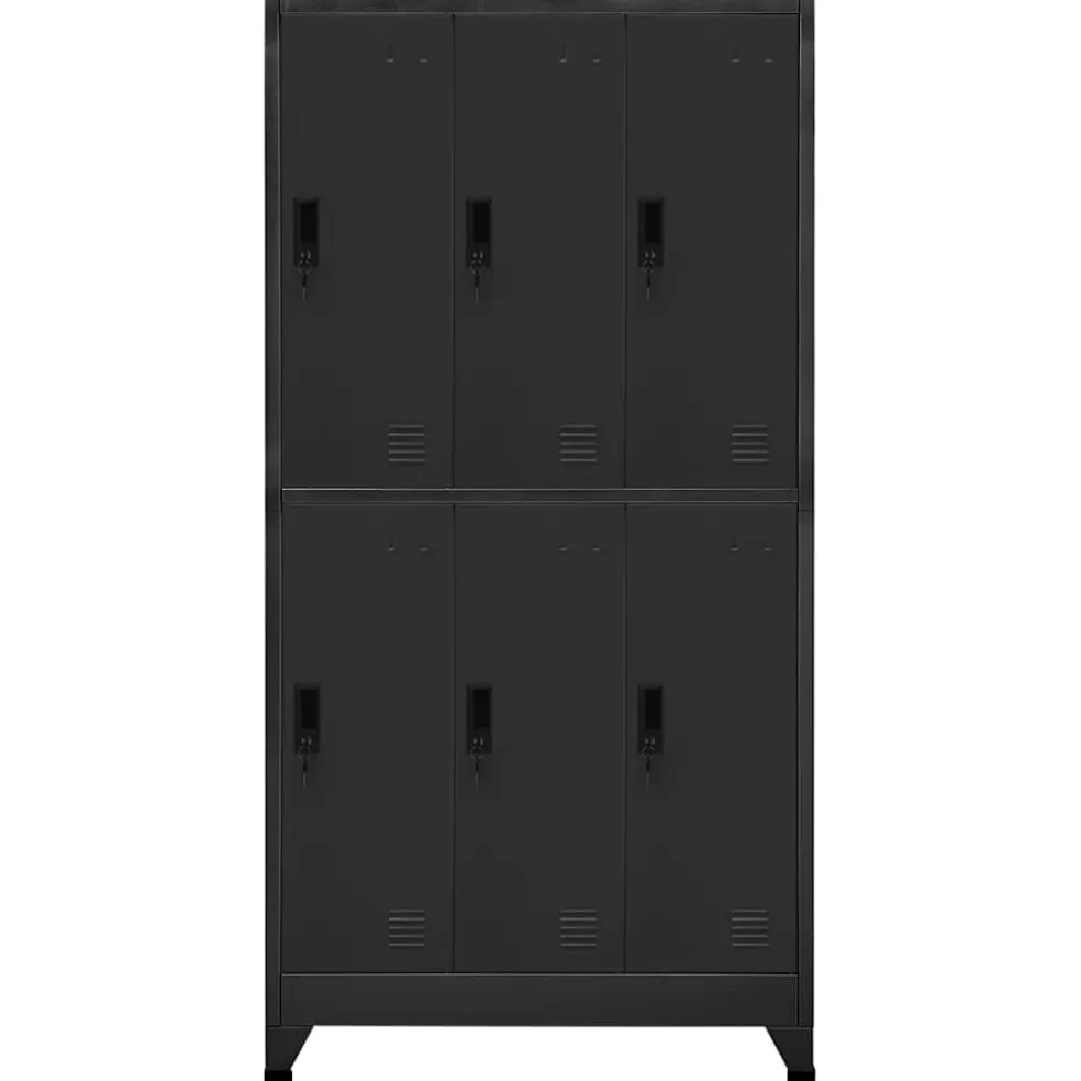vidaXL Lockerkast 90x45x180 cm staal antracietkleurig