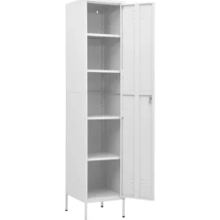 vidaXL Lockerkast 35x46x180 cm staal wit