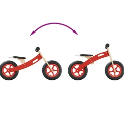 vidaXL Loopfiets voor kinderen met luchtbanden rood