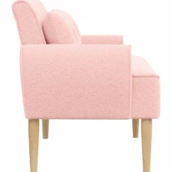 vidaXL Loungebank met knopencomfort Roze 117 x 67 x 77 cm Bouclé