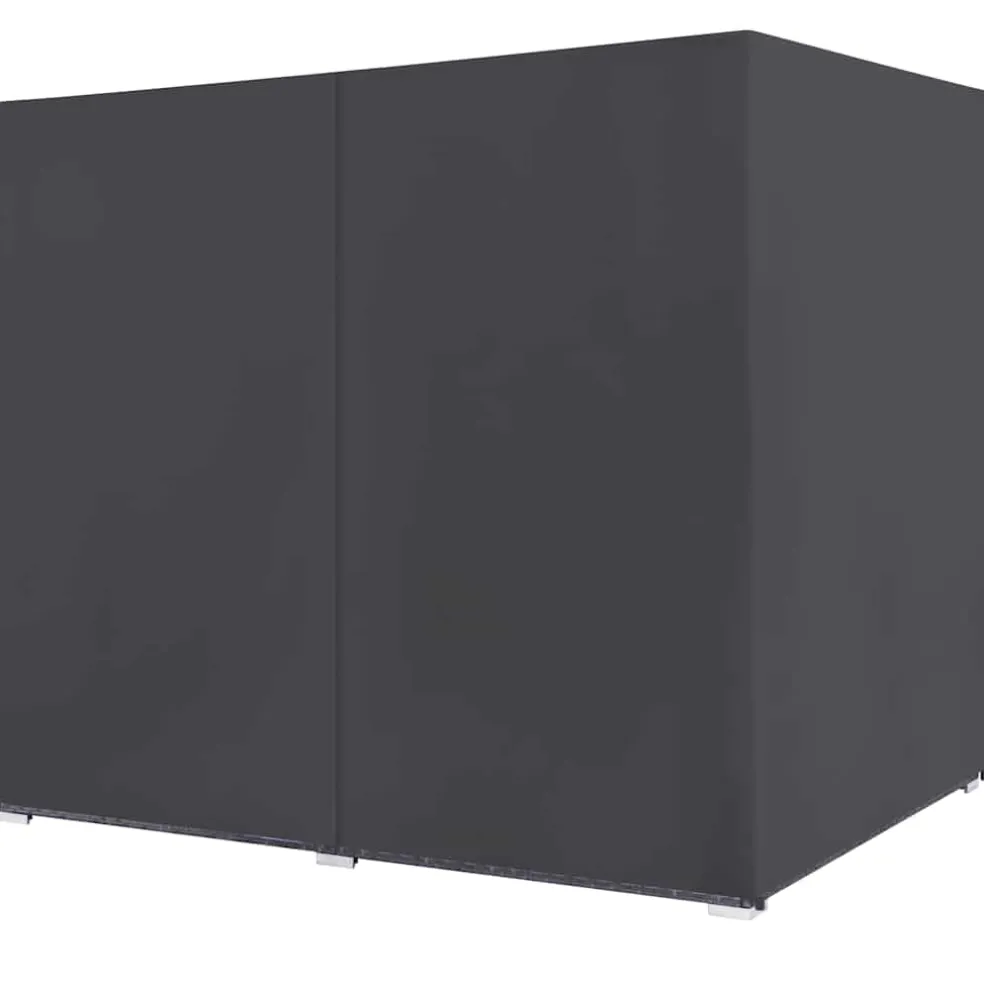 vidaXL Loungebed met gordijnen poly rattan grijs