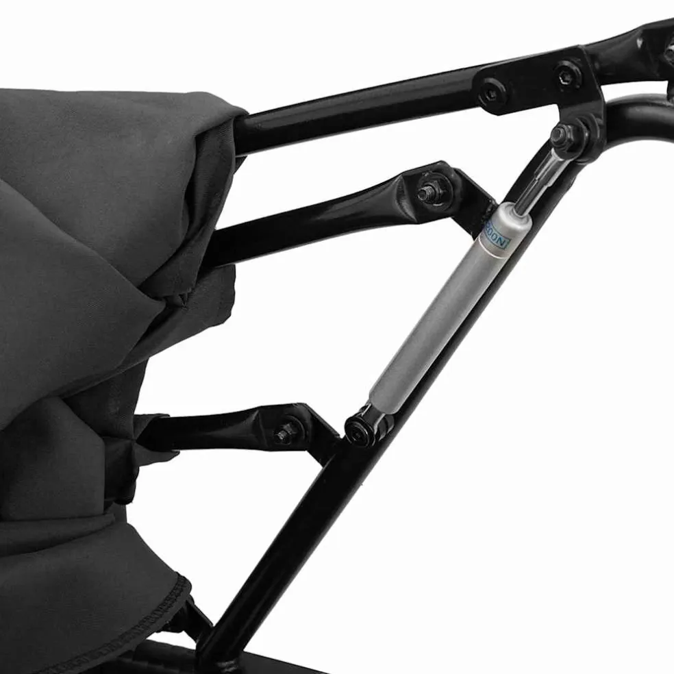 vidaXL Loungebed met luifel en kussens poly rattan zwart