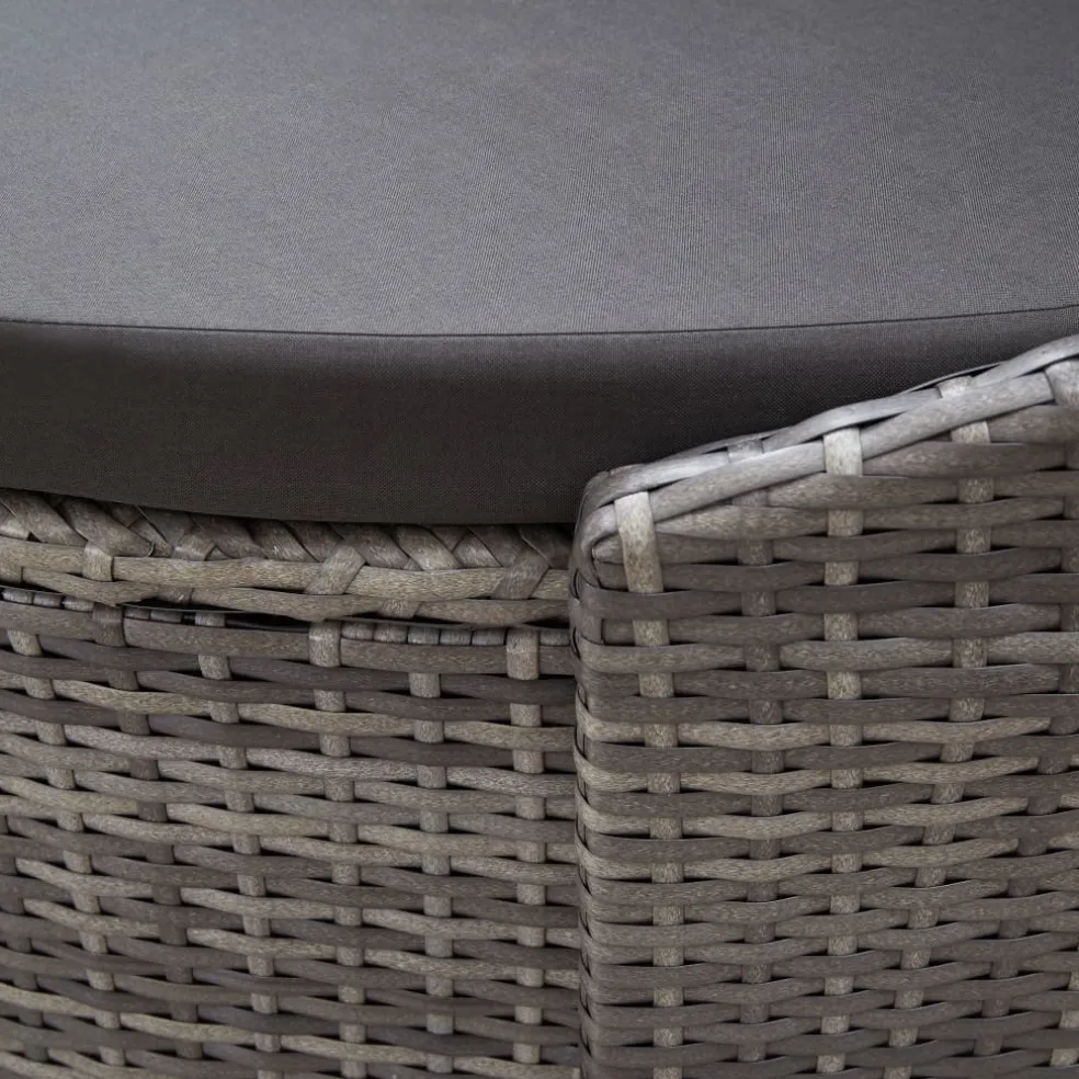 vidaXL Loungebed met luifel poly rattan grijs