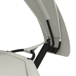 vidaXL Loungebed met luifel staal en oxford stof crèmekleurig