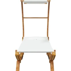vidaXL Loungebed met luifel 100x190x134 cm massief gebogen hout crème