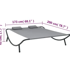 vidaXL Loungebed stof antraciet