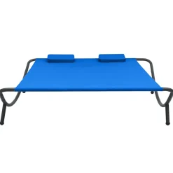 vidaXL Loungebed stof blauw