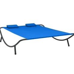vidaXL Loungebed stof blauw