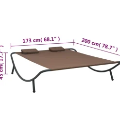 vidaXL Loungebed stof bruin