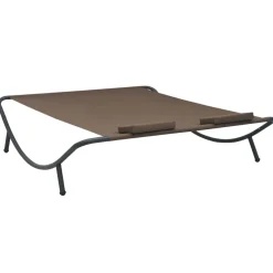 vidaXL Loungebed stof bruin