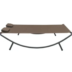 vidaXL Loungebed stof bruin