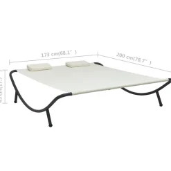 vidaXL Loungebed stof crème