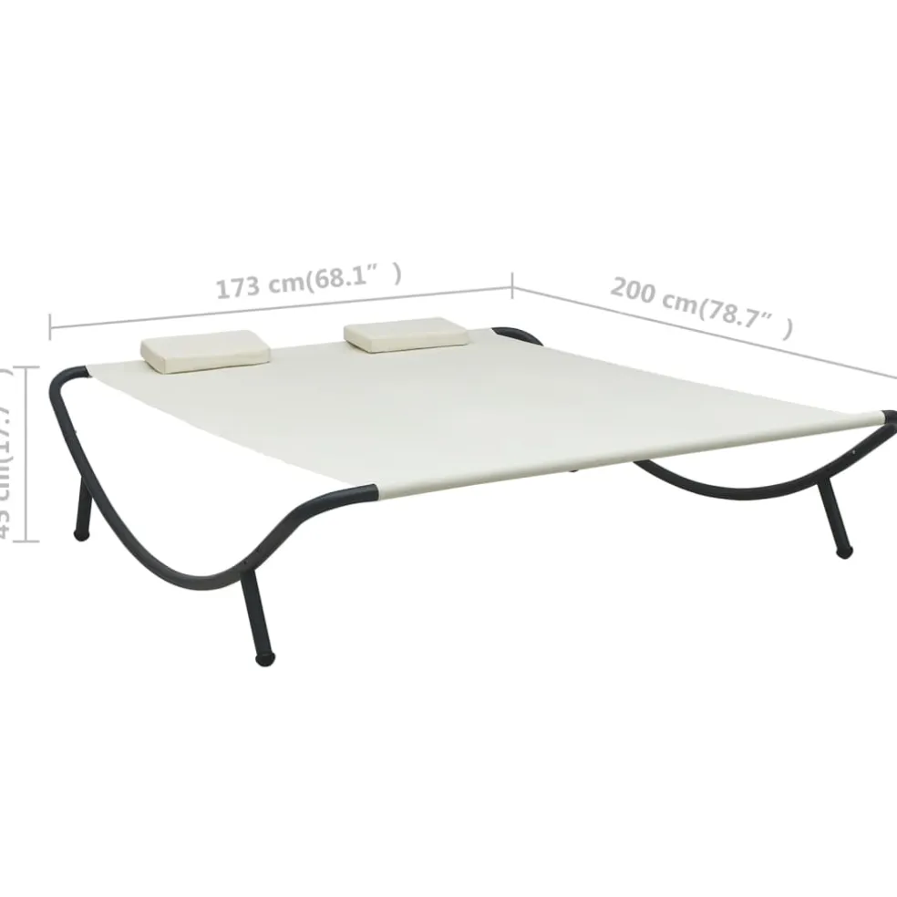 vidaXL Loungebed stof crème