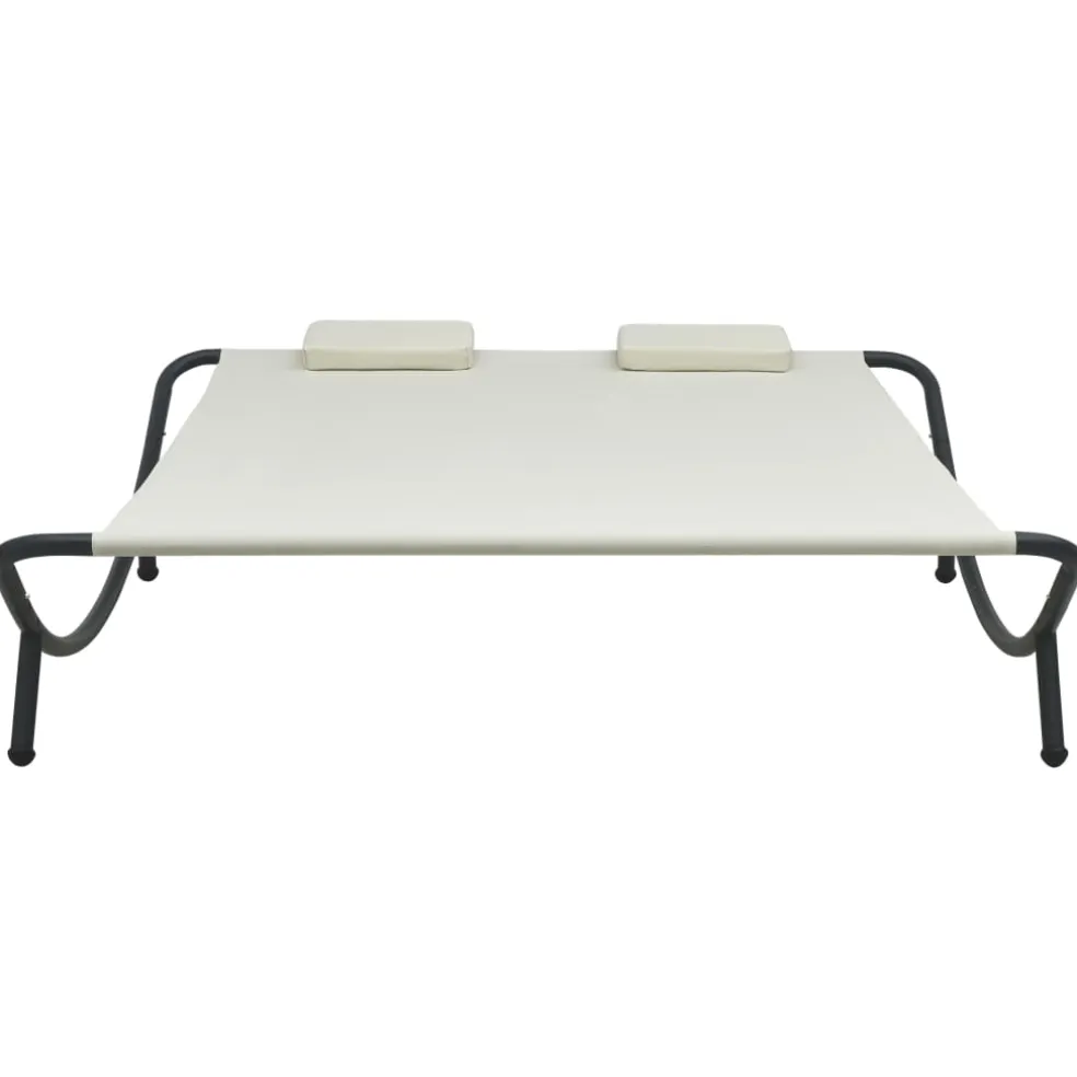 vidaXL Loungebed stof crème