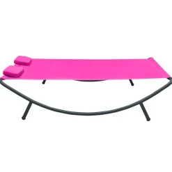 vidaXL Loungebed stof roze