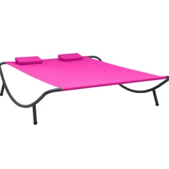 vidaXL Loungebed stof roze