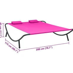 vidaXL Loungebed stof roze