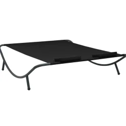 vidaXL Loungebed stof zwart