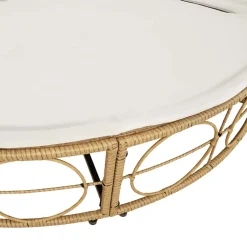 vidaXL Loungebed voor buiten met luifel en kussens poly rattan