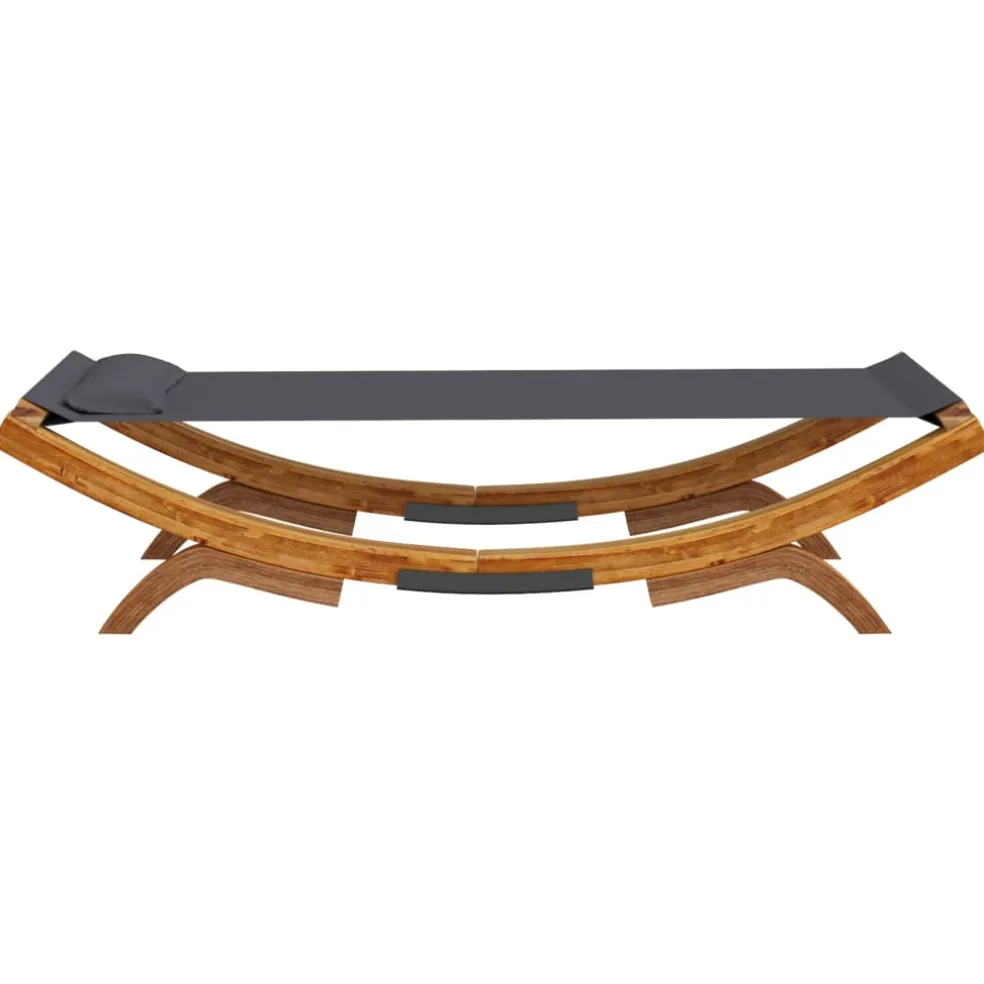 vidaXL Loungebed 100x188,5x44 cm massief gebogen hout antracietkleurig