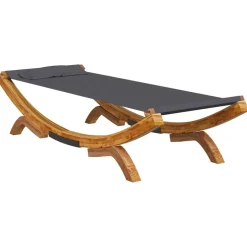 vidaXL Loungebed 100x188,5x44 cm massief gebogen hout antracietkleurig