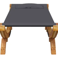 vidaXL Loungebed 100x188,5x44 cm massief gebogen hout antracietkleurig