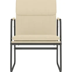 vidaXL Loungestoel 55x64x80 cm stof crèmekleurig