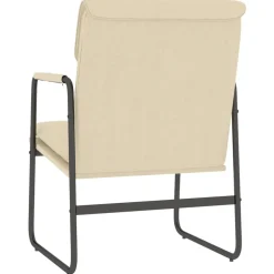vidaXL Loungestoel 55x64x80 cm stof crèmekleurig