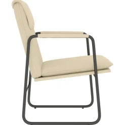 vidaXL Loungestoel 55x64x80 cm stof crèmekleurig