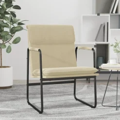 vidaXL Loungestoel 55x64x80 cm stof crèmekleurig