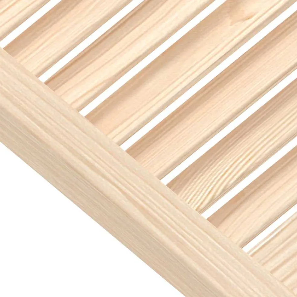 vidaXL Louvrede deuren 2 st Naturel 39,5 x 39,4 cm Massief grenenhout