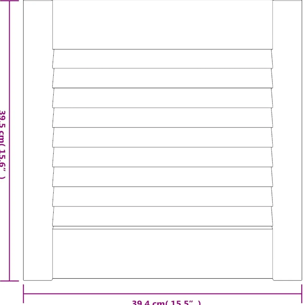 vidaXL Louvrede deuren 2 st Naturel 39,5 x 39,4 cm Massief grenenhout