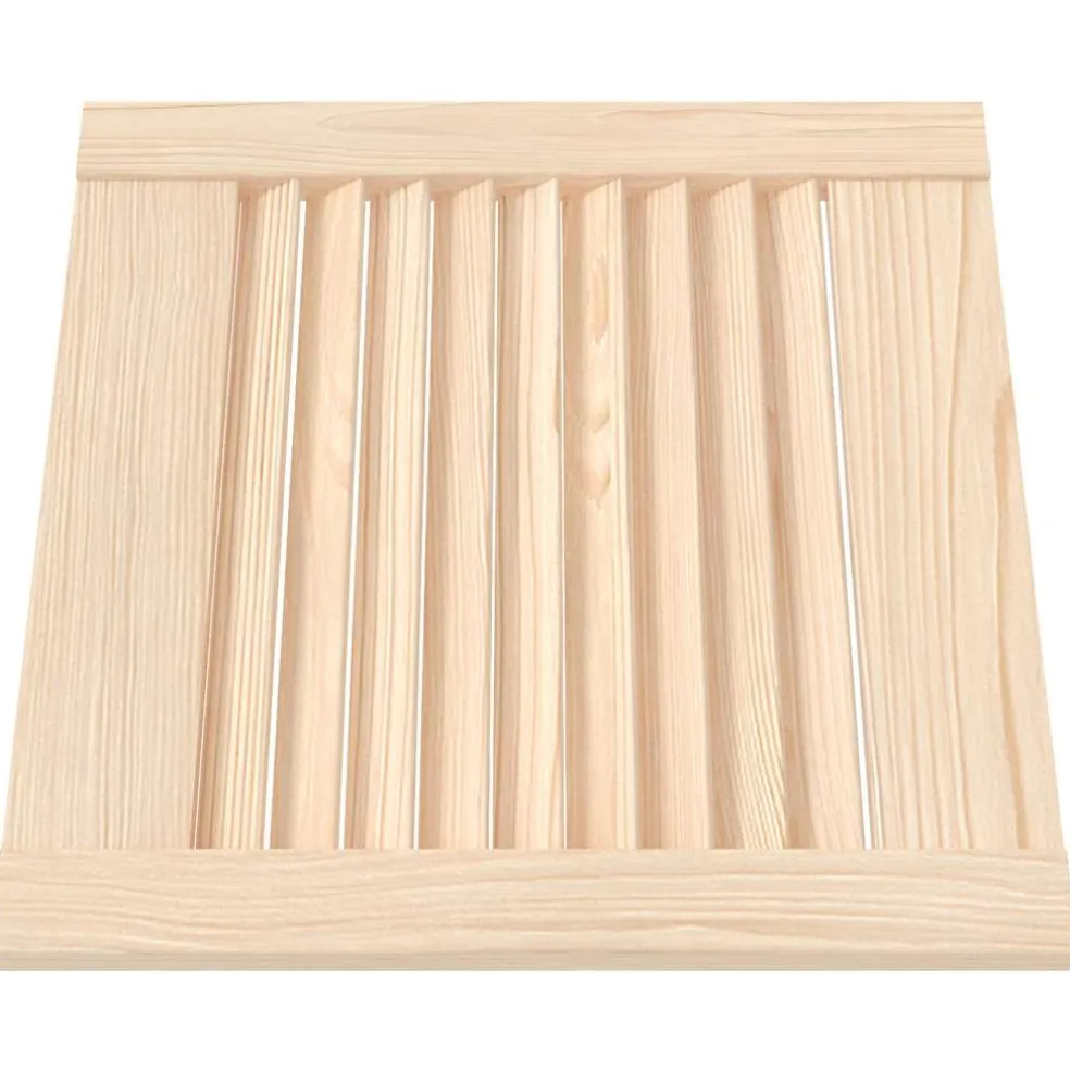 vidaXL Louvrede deuren 2 st Naturel 39,5 x 39,4 cm Massief grenenhout