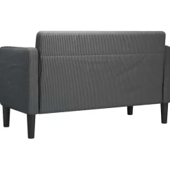 vidaXL Loveseat bank 109 cm corduroy stof donkergrijs