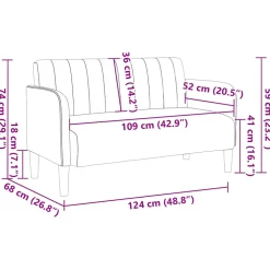 vidaXL Loveseat bank 109 cm fluweel blauw