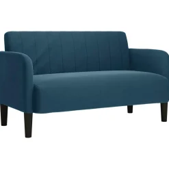 vidaXL Loveseat bank 109 cm fluweel blauw