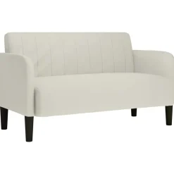 vidaXL Loveseat bank 109 cm fluweel crèmekleurig