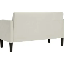 vidaXL Loveseat bank 109 cm fluweel crèmekleurig