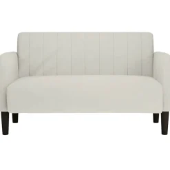 vidaXL Loveseat bank 109 cm fluweel crèmekleurig
