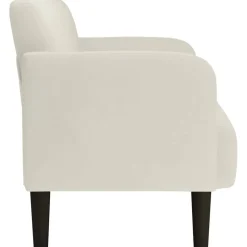 vidaXL Loveseat bank 109 cm fluweel crèmekleurig