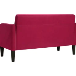 vidaXL Loveseat bank 109 cm fluweel wijnrood